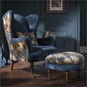 Crawford Wing Chair Dual Fabric
